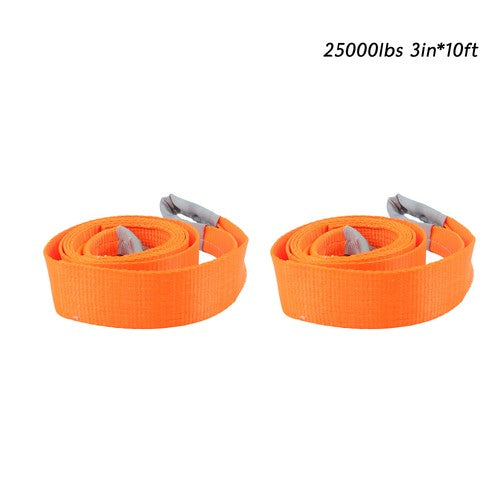 Solid Spare 2 Pack 25000 Pound Capacity 3" x 10 Ft Polyester Lifting Sling Straps - Orange