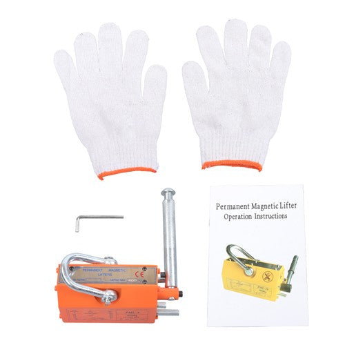 Solid Spare Magnetic Lifter Lifting Magnet Hoist 880 lbs/400 kg 2.5 Safety Factor Orange