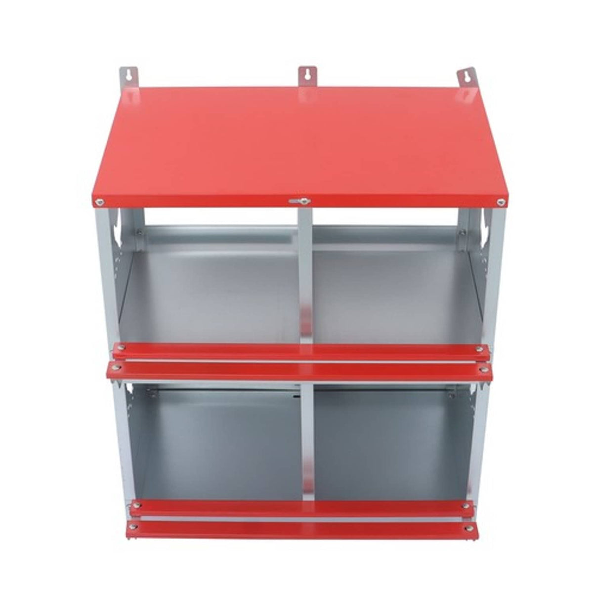 Solid Spare Chicken Nesting Boxes 4 Compartment Metal Poultry Nest Box Wall Mount For Hens