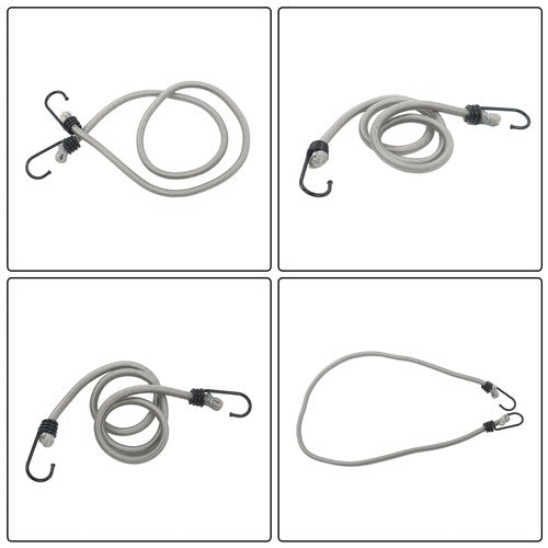 Solid Spare 4 Pack Ratchet Strap Polyester Gray 2200lbs 1in*15ft S Hook 36' Stretch Cord*2