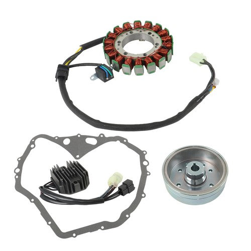 Solid Spare Flywheel Rotor + Stator + Regulator + Gasket For Arctic Cat 400 Manual 2003-2008