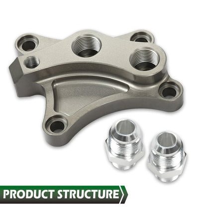 Solid Spare FIT FOR SR20DET SILVIA S15 S14 S13 SR20DE 200SX 180SX OIL BLOCK ADAPTER KIT