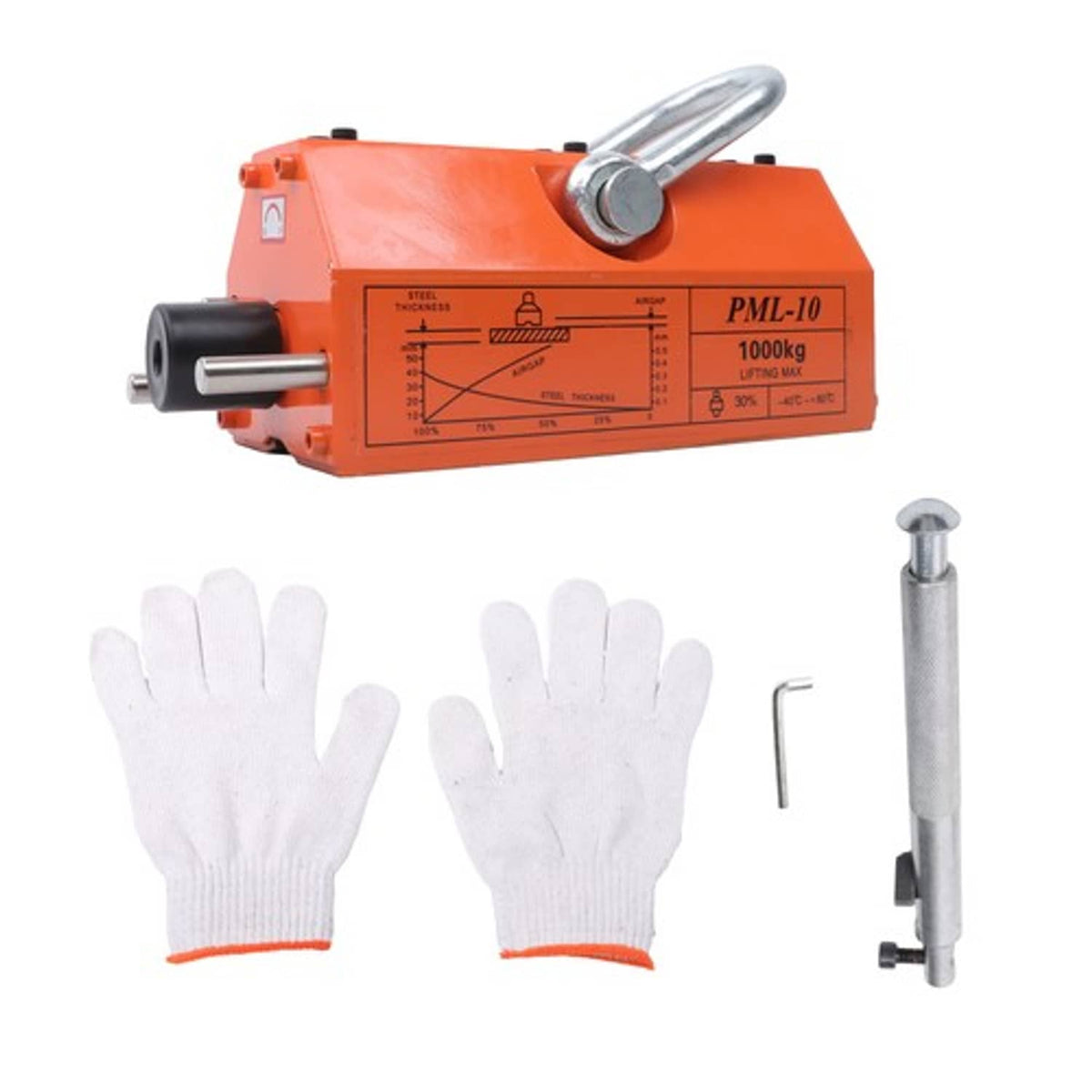 Solid Spare Neodymium Hoist 2200Lbs/1000kg Magnetic Lifter Lifting Magnet 2 Safety Factor