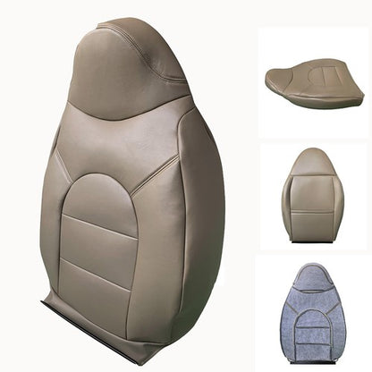 Driver Side Lean Back Leather Cover Tan For 1999 2000 Ford F350 Lariat Front