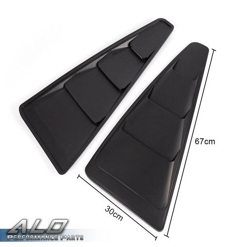 Solid Spare Fit For 05-14 Ford Mustang 1/4 Quarter Side Window Louvers Scoop Cover Vent