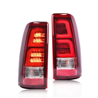 Solid Spare Red LED Tail Lights Fit for 1999-2006 Chevy Silverado 99-02 GMC Sierra 1500 2500