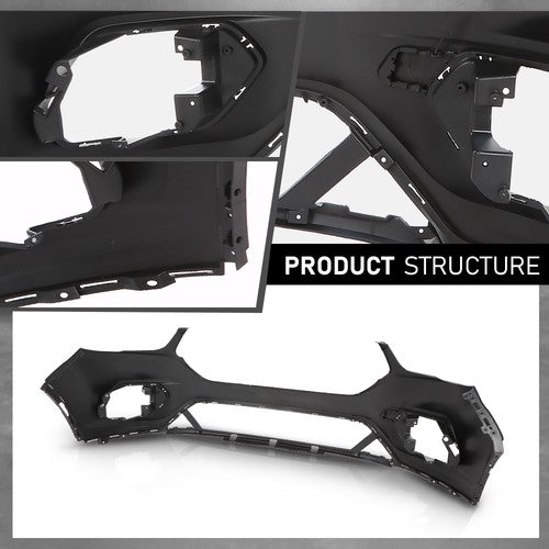 Solid Spare Front Bumper Cover Fascia Fit For 2017 2018 2019 Ford Escape W/o Sensor Holes