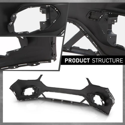 Solid Spare Front Bumper Cover Fascia Fit For 2017 2018 2019 Ford Escape W/o Sensor Holes