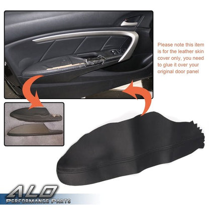 Solid Spare Fit For Honda Accord 08-12 Black Leather Front Door Panels Armrest Cover New