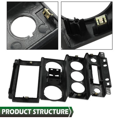 Solid Spare Fit For 2007-2010 Jeep Wrangler Instrument Panel Dash Center Bezel Trim Black