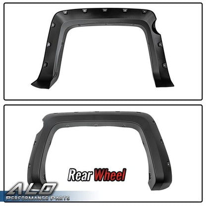 Solid Spare Pocket Rivet Style Fender Flares Fit For 2014-2018 Silverado 1500 5.8' Short Bed