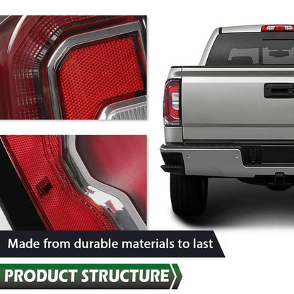 Solid Spare LED Rear Tail Lights Fit For 2016 2017 2018 GMC Sierra 1500 Tail Lamp Left&Right