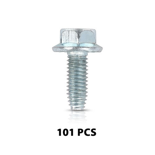 Solid Spare 100 License Plate Screws For American Cars, #14x 3/4" (#1620), Hex/Phillips/Flat