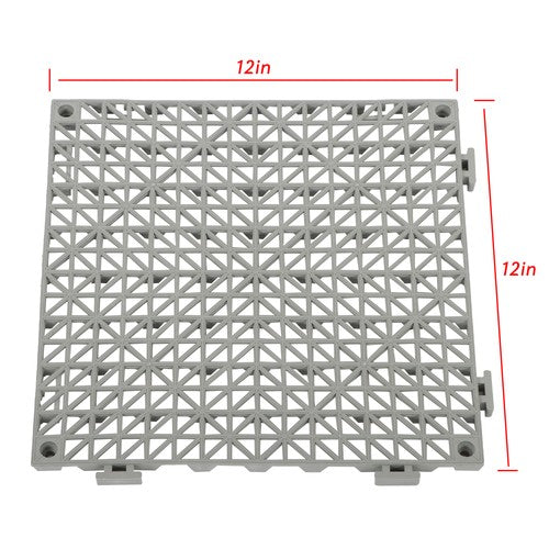 Solid Spare 12x12Inch Interlocking Drainage Floor Tiles Modular Interlocking Tile 55Pcs Gray