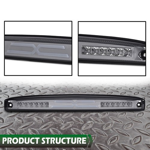 Solid Spare Fit For 03-06 Dodge Ram 2500 3500 LED Rear Center Tailgate Brake Light Smoke