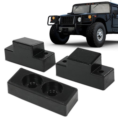 Solid Spare 3Pcs Fit For Hummer, Humvee, HOOD BUMPER SET 1233888 & 12338896 Black New