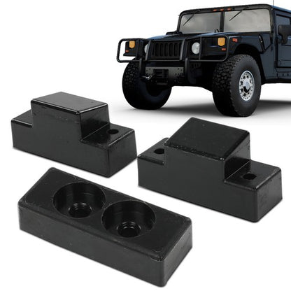 Solid Spare 3Pcs Fit For Hummer, Humvee, HOOD BUMPER SET 1233888 & 12338896 Black New