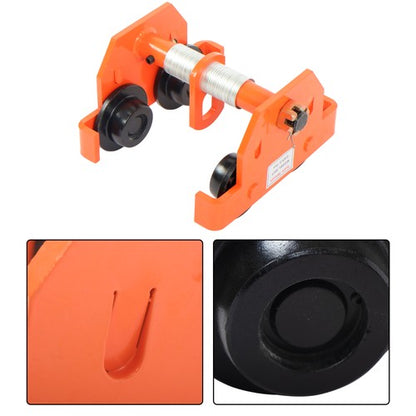 Solid Spare 4400LBS Load Capacity Alloy Steel Push Beam Trolley 65-190mm with Dual Wheels