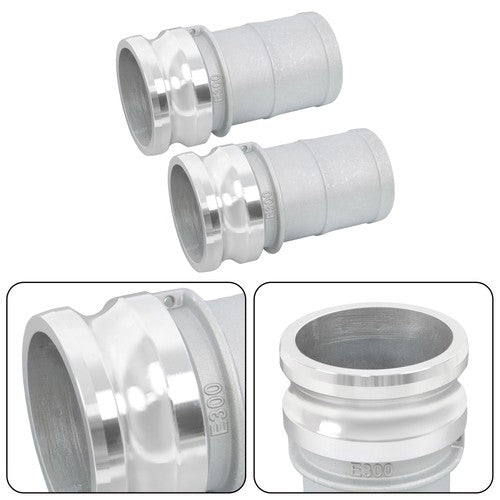 Solid Spare 3" 2 Pcs Aluminum Camlock Type E Adapter Universal Hose Connection Kit