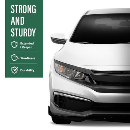 Solid Spare Fit For 16-2021 Honda Civic EX LX Sport Sedan Front Bumper Lip Spoiler Kit Black