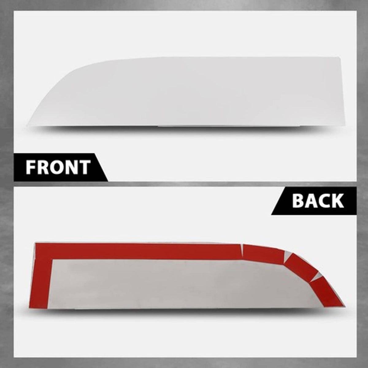 Solid Spare 8" Chopped Window Trim Fit For 2013+ Kenworth T680/T880 - Stainless Steel