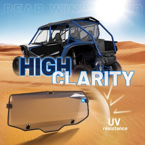 Solid Spare Smoke Rear Windshield Back Window For Honda 2020 2021 2022 2023 Talon 1000X-4