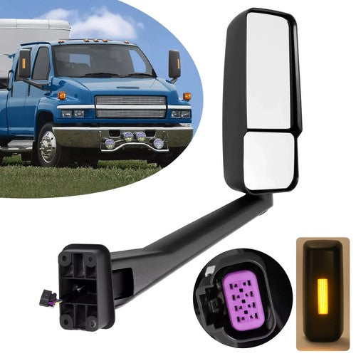 Solid Spare Power Mirror Heated w/Light Passenger Side For Chevy Kodiak C4500 C5500 2003-09