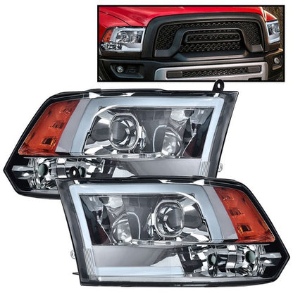 Solid Spare Fit For 2009-2018 Dodge Ram 1500 2500 3500 Smoke LED DRL Headlights Assembly