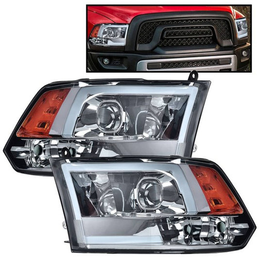 Solid Spare Fit For 2009-2018 Dodge Ram 1500 2500 3500 Smoke LED DRL Headlights Assembly