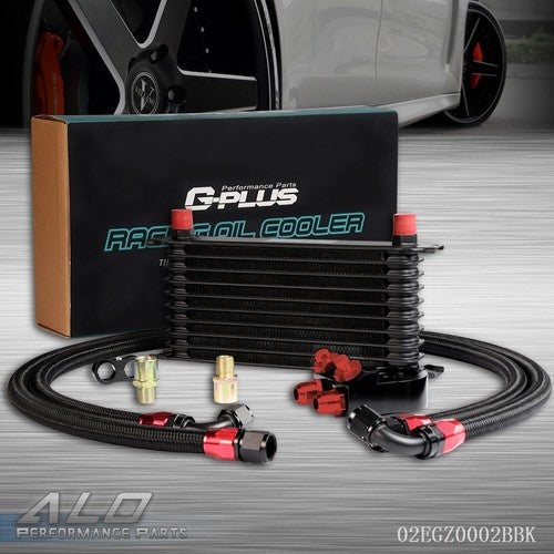 Solid Spare Universal 10 Row 10AN Engine Oil Cooler Filter Adapter & Hose Relocation Kit