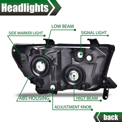 Solid Spare Headlights Left+Right Chrome Fit For Toyota 2007-2013 Tundra 2008-2017 Sequoia
