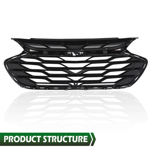 Solid Spare Fit For 2019-2020 Chevrolet Cruze Front Upper Bumper Grille Grill Assembly Black