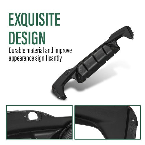 Solid Spare Fit For 2017-2023 BMW G30 5 Series W/ M Sport M5 Style Rear Diffuser Carbon Look
