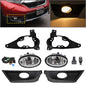 Pair For 2017-2019 Honda CRV CR-V Front Bumper Black Fog Light Switch Wiring Kit