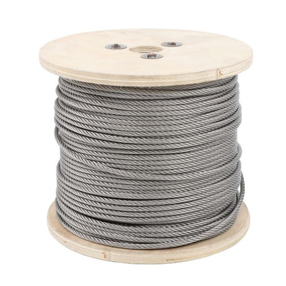 Solid Spare 3/16"x500ft 7x19 T304 Stainless Steel Wire Rope Cable 3700lb Fracture Strength