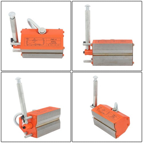Solid Spare 1320LBS 600kg Steel Magnetic Lifter Heavy Duty Crane Hoist, 2 Safety Factor