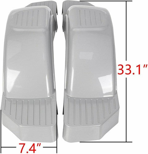 Solid Spare Set Of 2 Single Axle Trailer Fenders w/ Steps For 12" Wheels Tires Skirt Boat