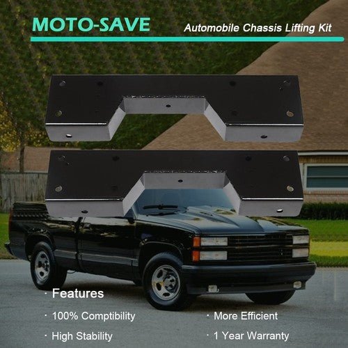 Solid Spare For 1988-1998 Chevy Silverado C1500 Pickup C-Notch Rear Support & Drop Flip Kit