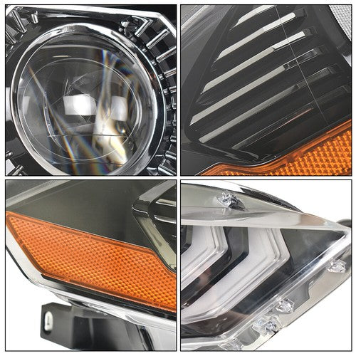 Solid Spare Black Headlight LED DRL Projector Lamp Right Side Fit For Ford Mustang 2018-2020
