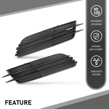 Solid Spare Fit For 12-15 Audi A6/A6 Quattro Front Bumper Insert Fog Light Cover Left+Right