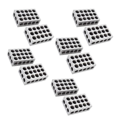Solid Spare 5 MATCHED PAIRS PRECISION 1-2-3 BLOCKS 23 HOLES MACHINIST 123 .0002"
