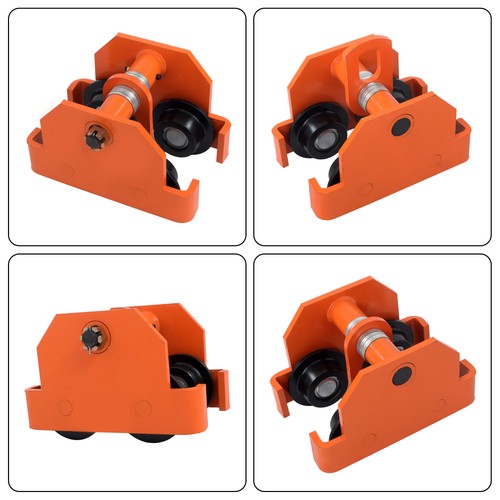 Solid Spare 11000 lbs/5T Alloy Steel Push Beam Trolley with Dual Wheels 120-195mm Adjustable