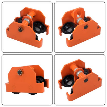 Solid Spare 11000 lbs/5T Alloy Steel Push Beam Trolley with Dual Wheels 120-195mm Adjustable