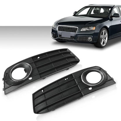 Solid Spare Fit For 09-11 Audi A4 B8 A4L Front Bumper Fog Light Grille Grill Cover Pair