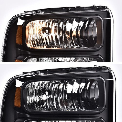 Solid Spare Fit For 1999-2004 Ford Super Duty F250 F350 Excursion Conversion Headlights