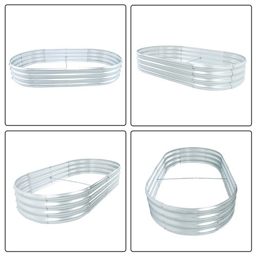 Solid Spare 2 Pcs 6x3x1ft Galvanized Raised Garden Bed Kit Large Metal Planter Box Outdoor