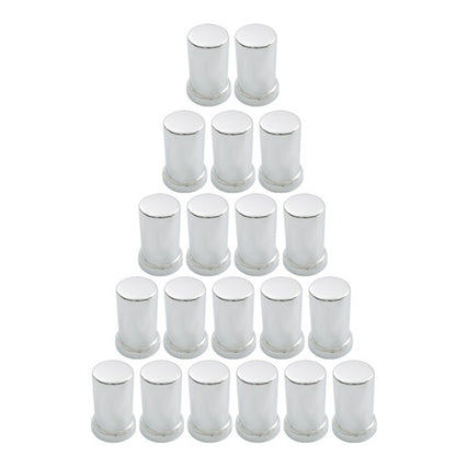 Solid Spare 33mm Lug Nut Covers Chrome Push On Style Plastic Tube Style For Truck 20 PCS