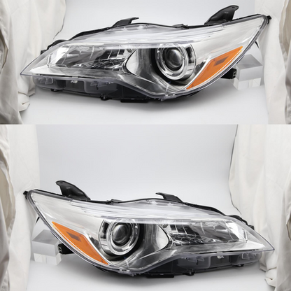 For 2015 2016 2017 Toyota Camry Pair Projector Headlight Assembly Chrome LH RH