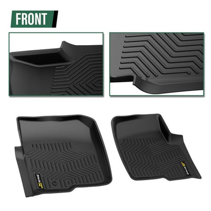 Solid Spare TPE Floor Mats Liners Fit For 2004-2008 Ford F-150 Super Crew Cab All Weather
