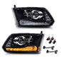 Solid Spare LED DRL Projector Headlights w/ Harness Fit For 09-18 Ram 1500 2500 3500 Black